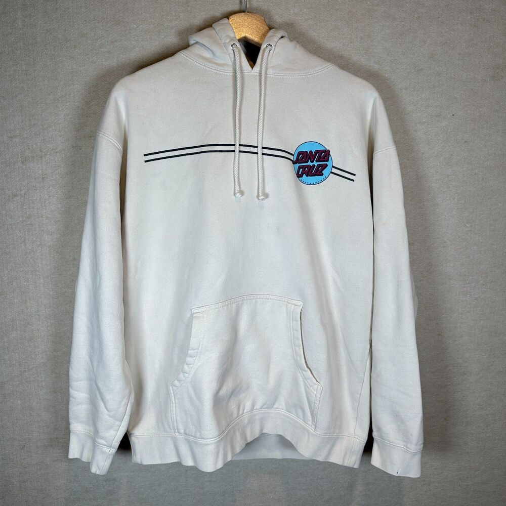 Santa Cruz Independent Hoodie Mens L White Skateboard Logo Graphic Pullover